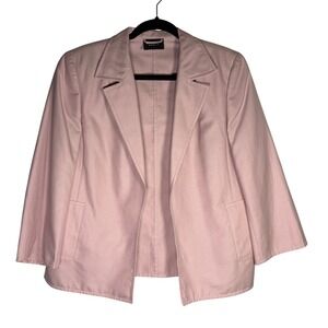 Akris Pink Silk Blend Open Front Blazer Jacket Made in Italy US 8